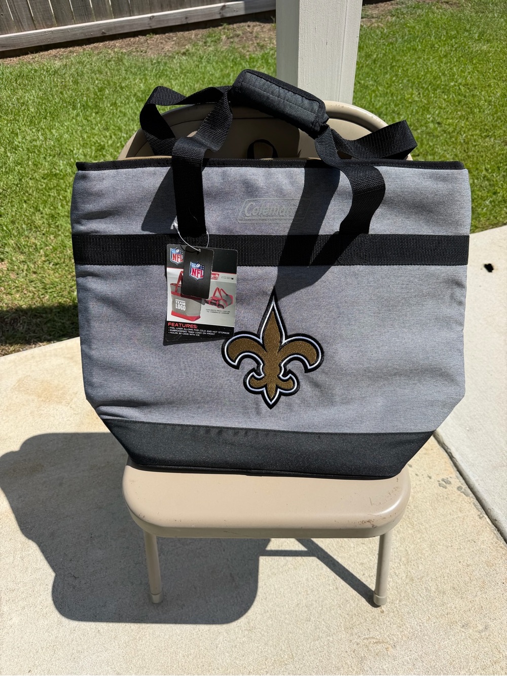 Coleman Gray and Black New Orleans Saints Logo Tote Cooler